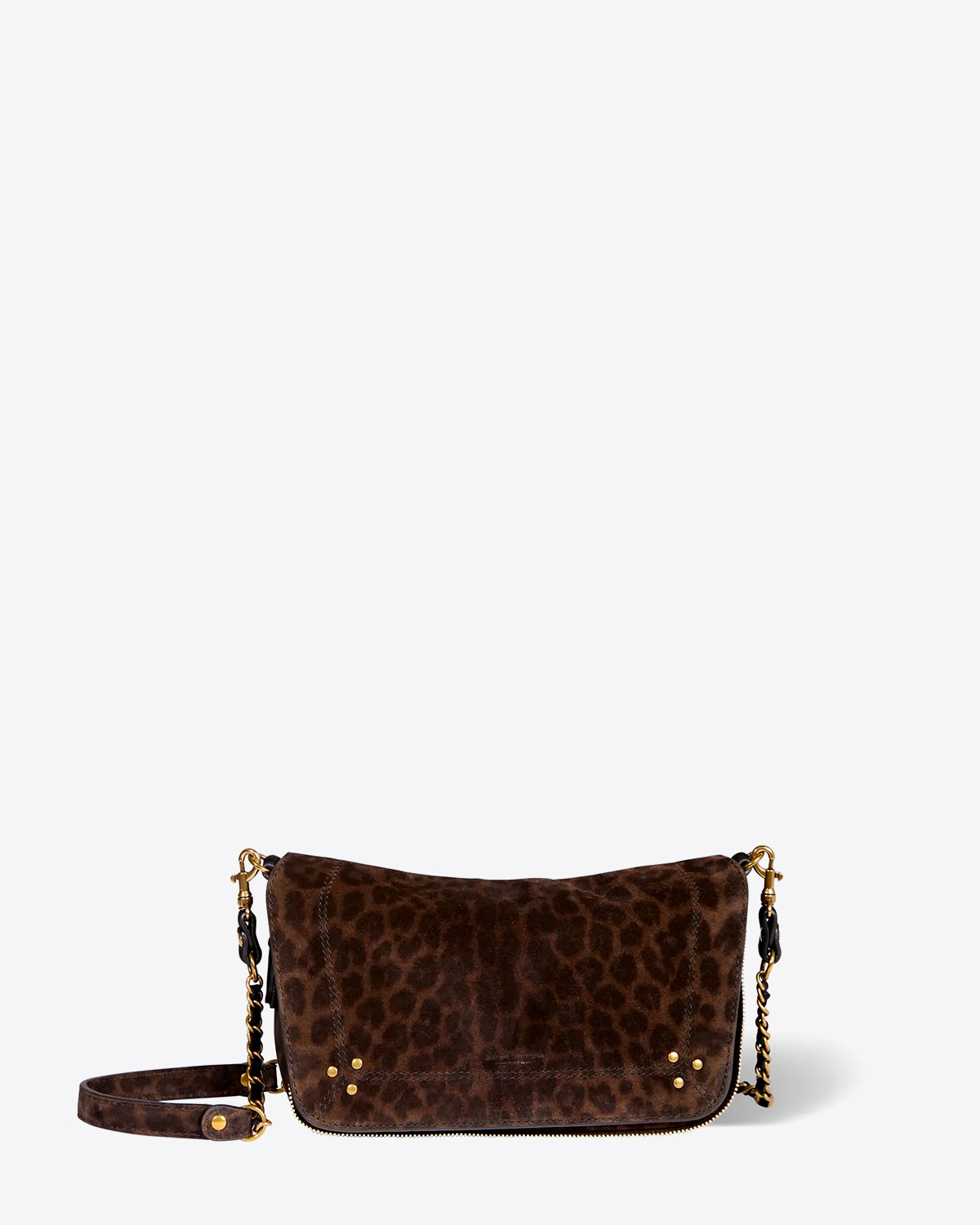 Jérôme Dreyfuss Sac Bobi S – Cuir Suédé Léopard Kaki