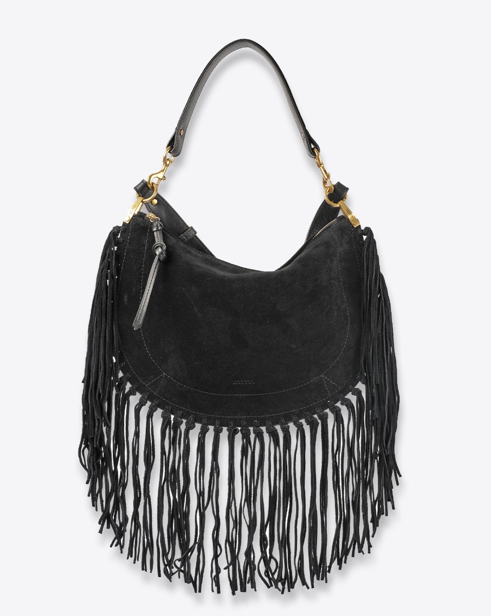 Isabel Marant Sac Oskan Soft Zip – Suédé Noir Franges
