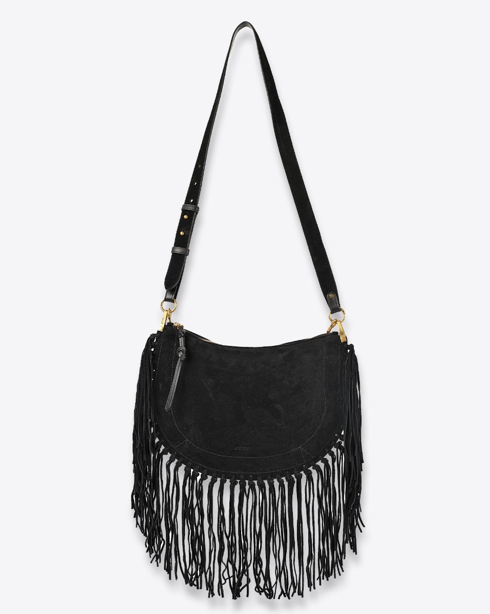 Isabel Marant Sac Oskan Soft Zip – Suédé Noir Franges