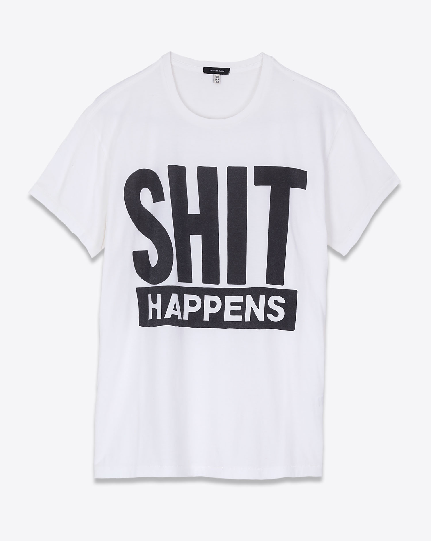 R13 Tee-Shirt Shit Happens Boy – Blanc