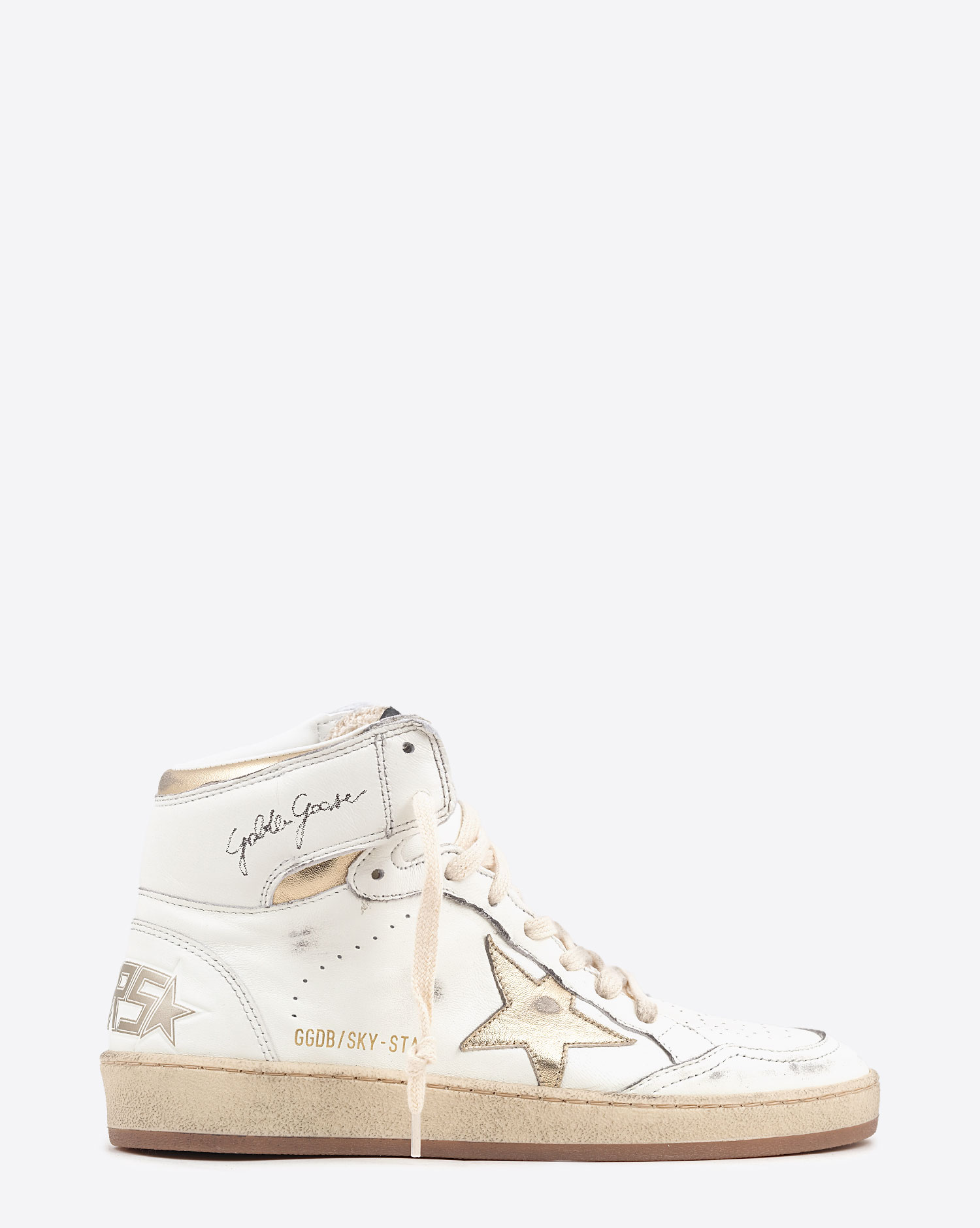 Golden Goose Femme Sneakers Sky Star – Blanc Or Foncé 11522
