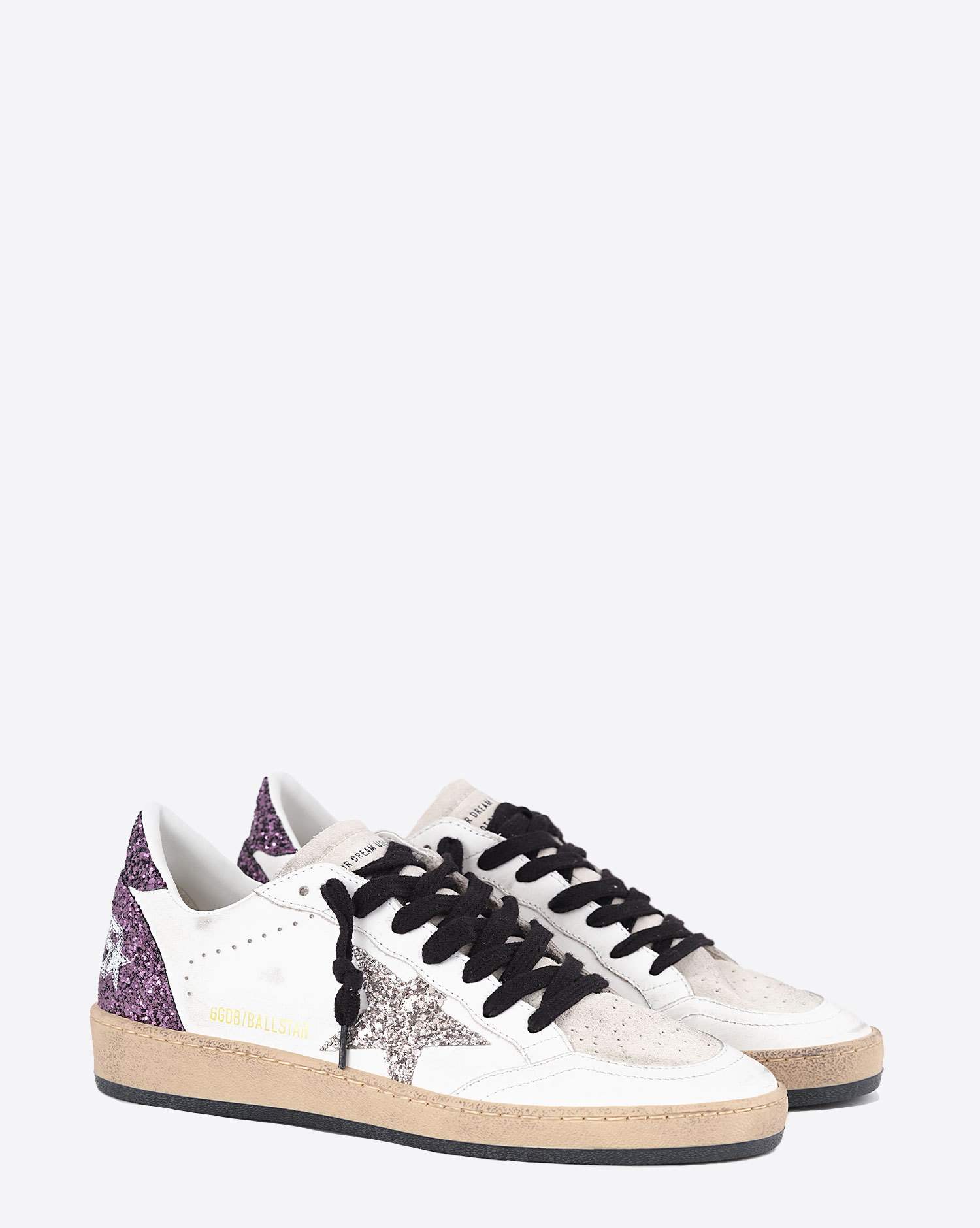 Golden Goose Femme Sneakers Ball Star – Blanc Argent Violet 82865