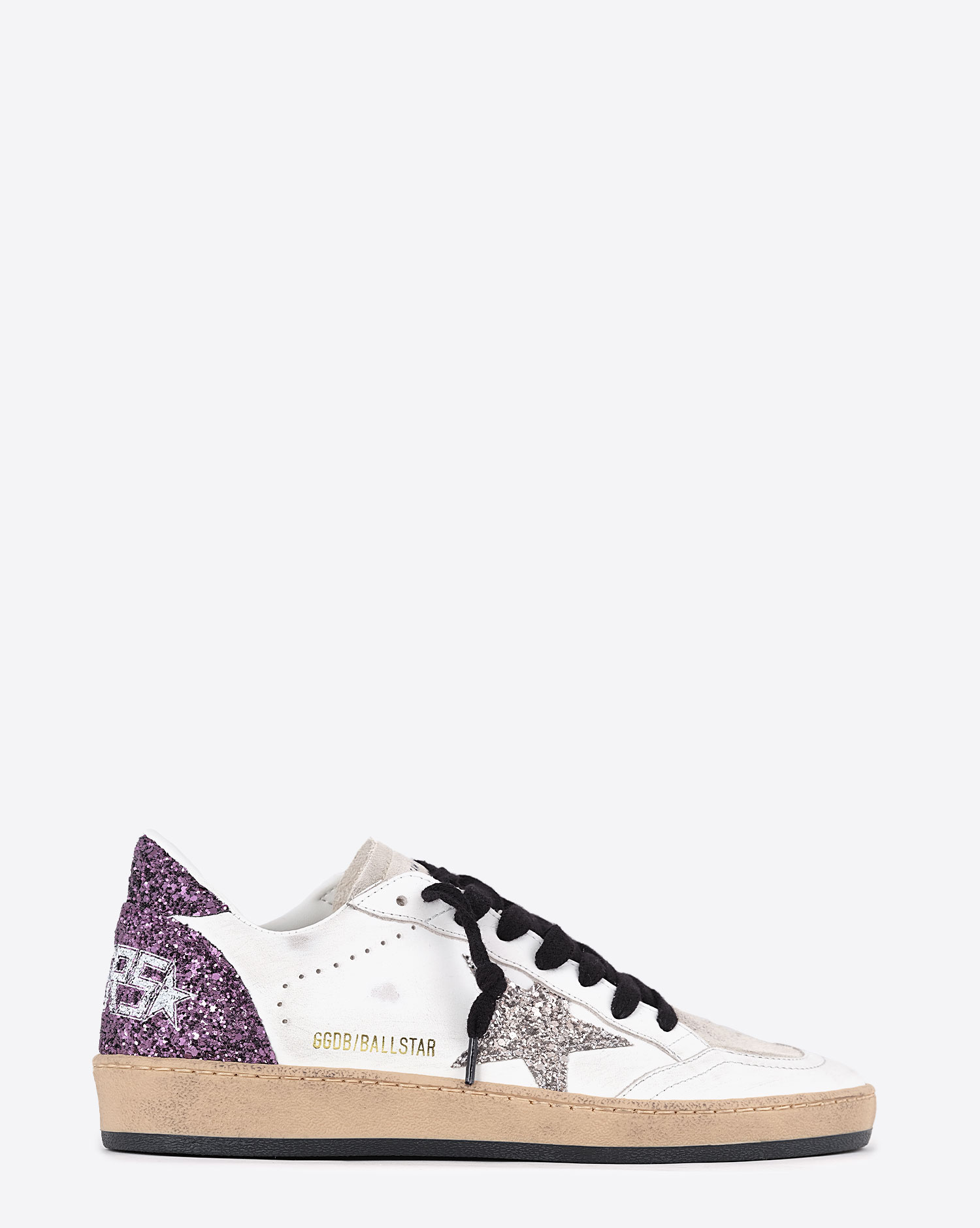 Golden Goose Femme Sneakers Ball Star – Blanc Argent Violet 82865