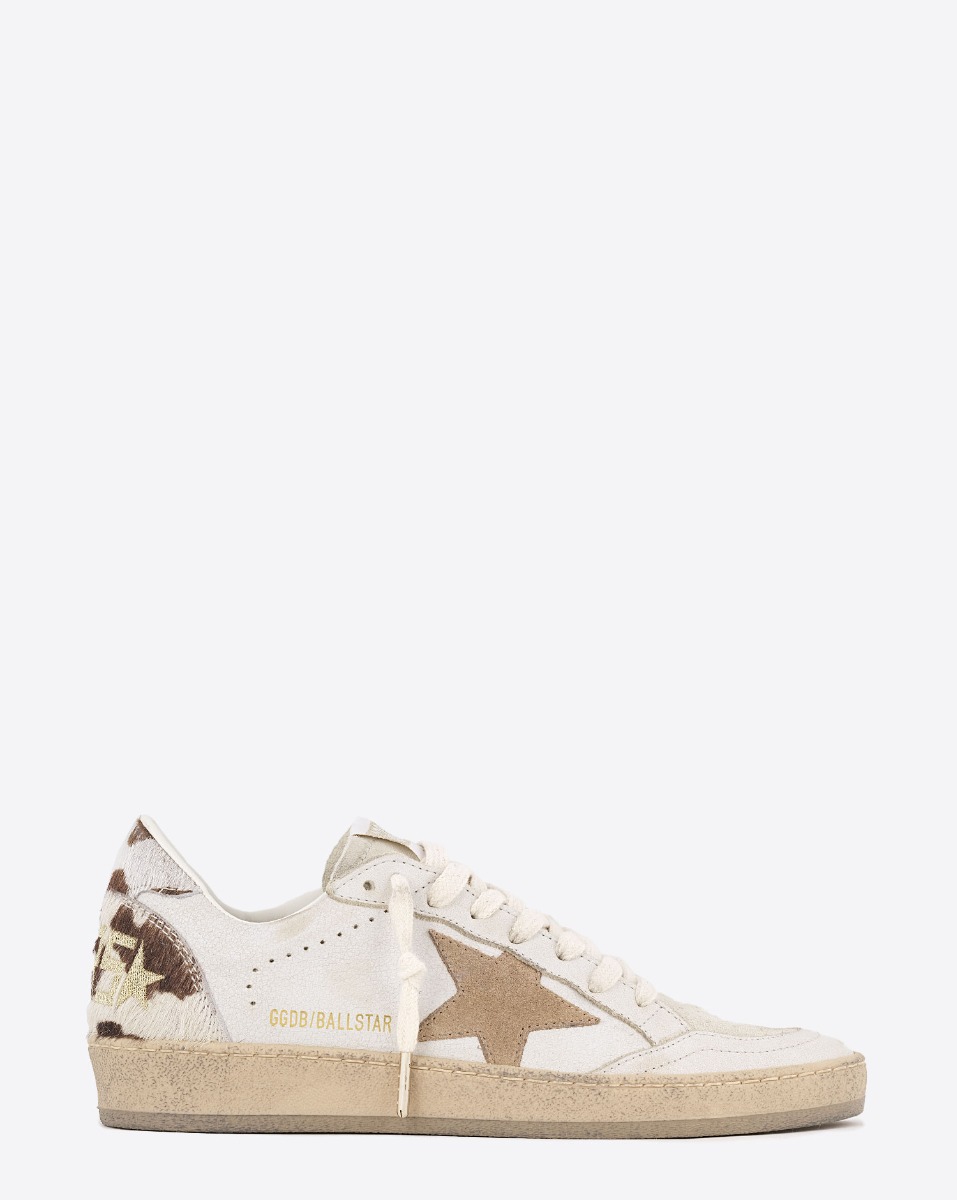 Golden Goose Femme Sneakers Ball Star – Ecru Caramel Marron 83103