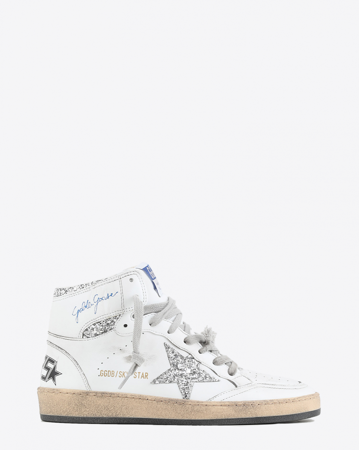 Golden Goose Femme Sneakers Sky Star – Blanc Argent 80185