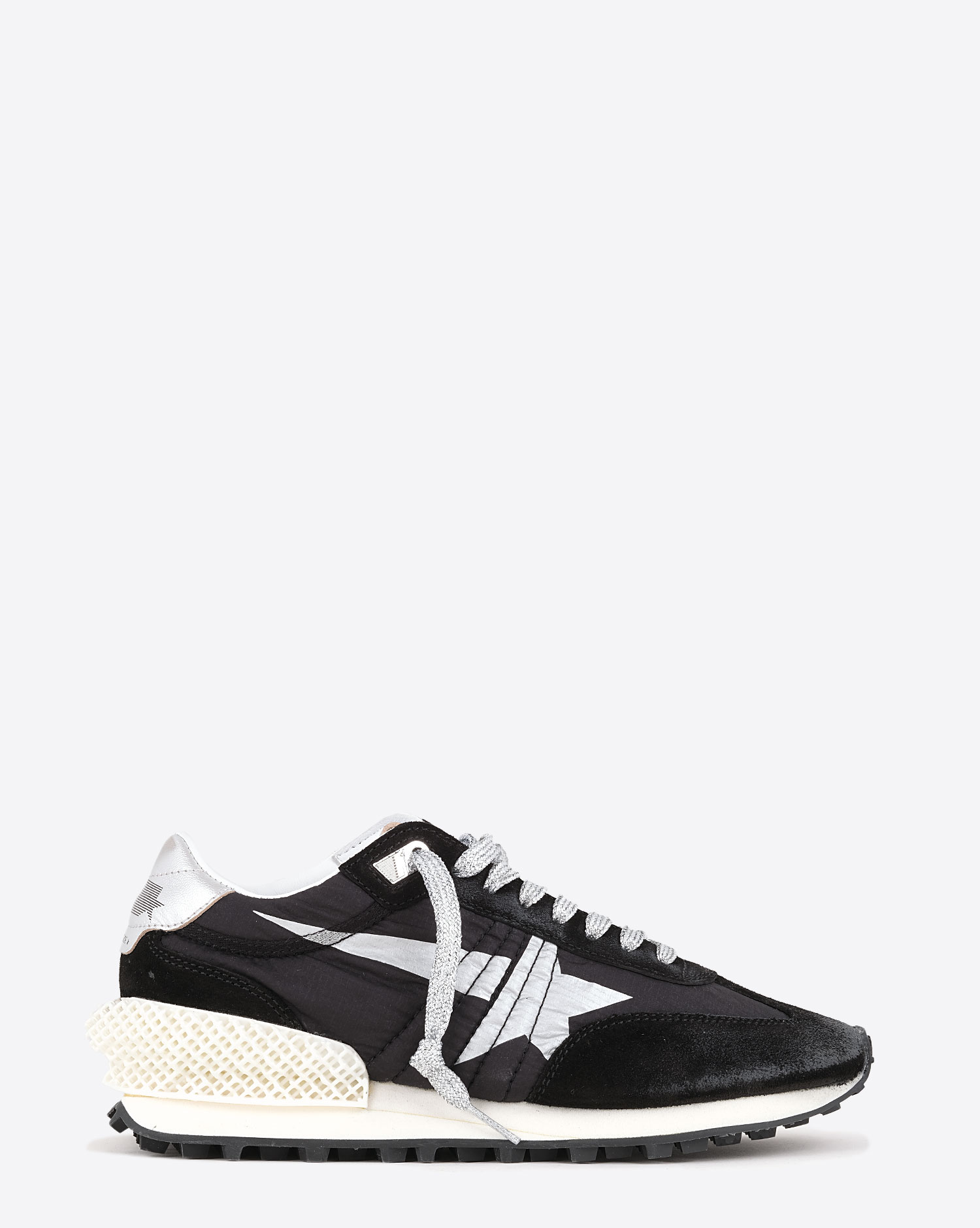 Golden Goose Femme Sneakers Marathon – Noir Argent 90179
