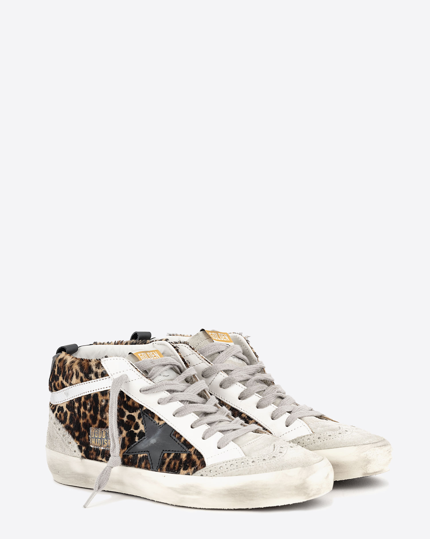 Golden Goose Femme Sneakers Mid Star – Beige Brown Léo 81933