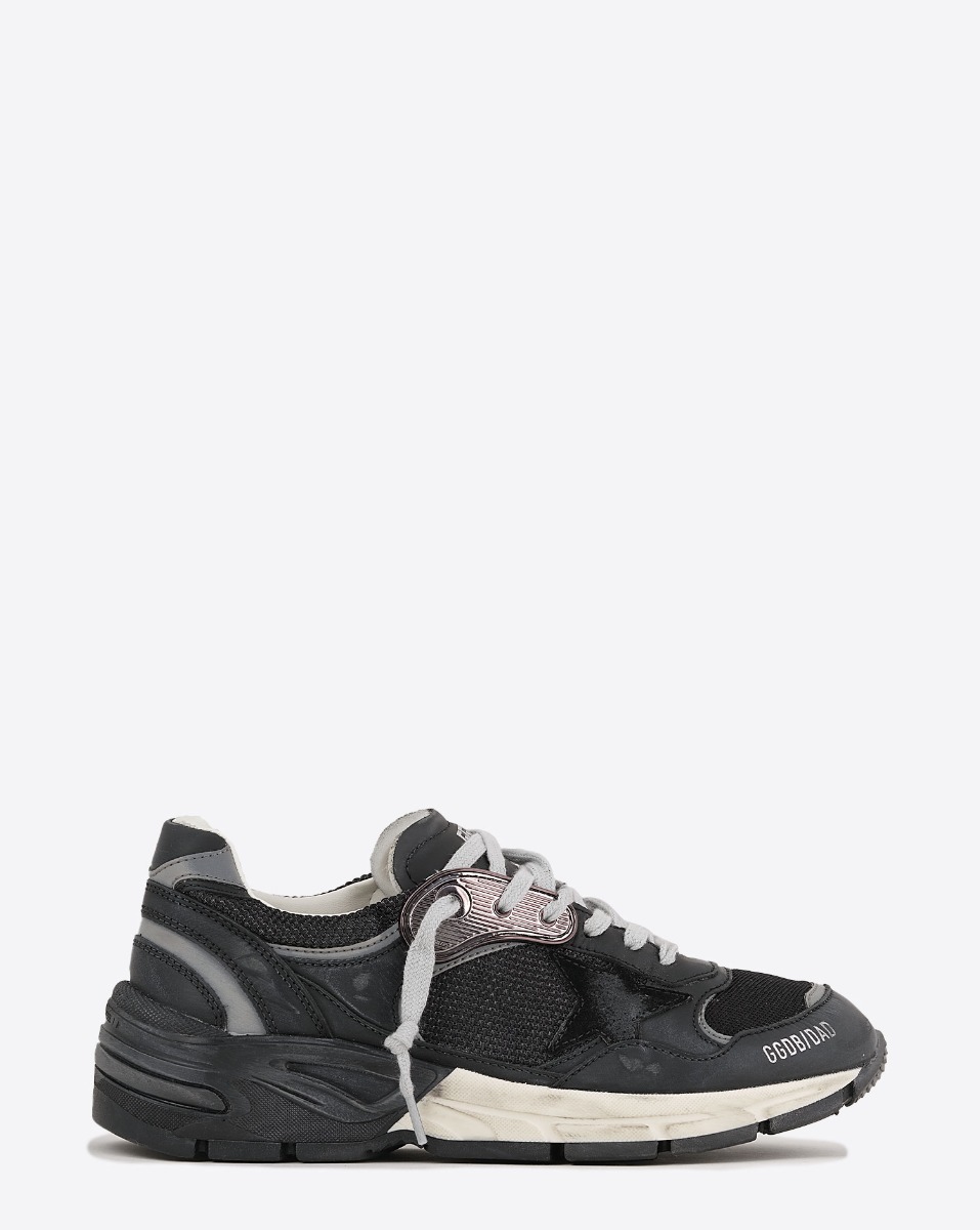 Golden Goose Femme Sneakers Running Dad – Noir Gris Foncé 90289