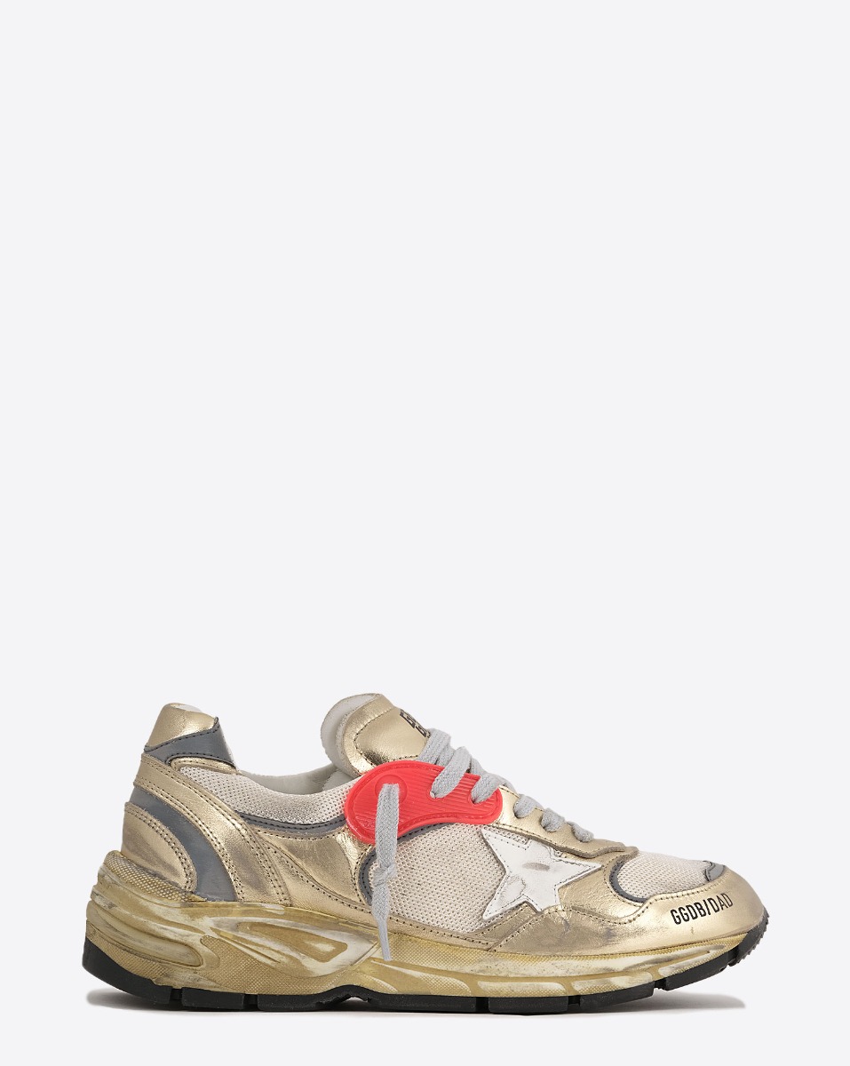Golden Goose Femme Sneakers Running Dad – Or Crème 65225