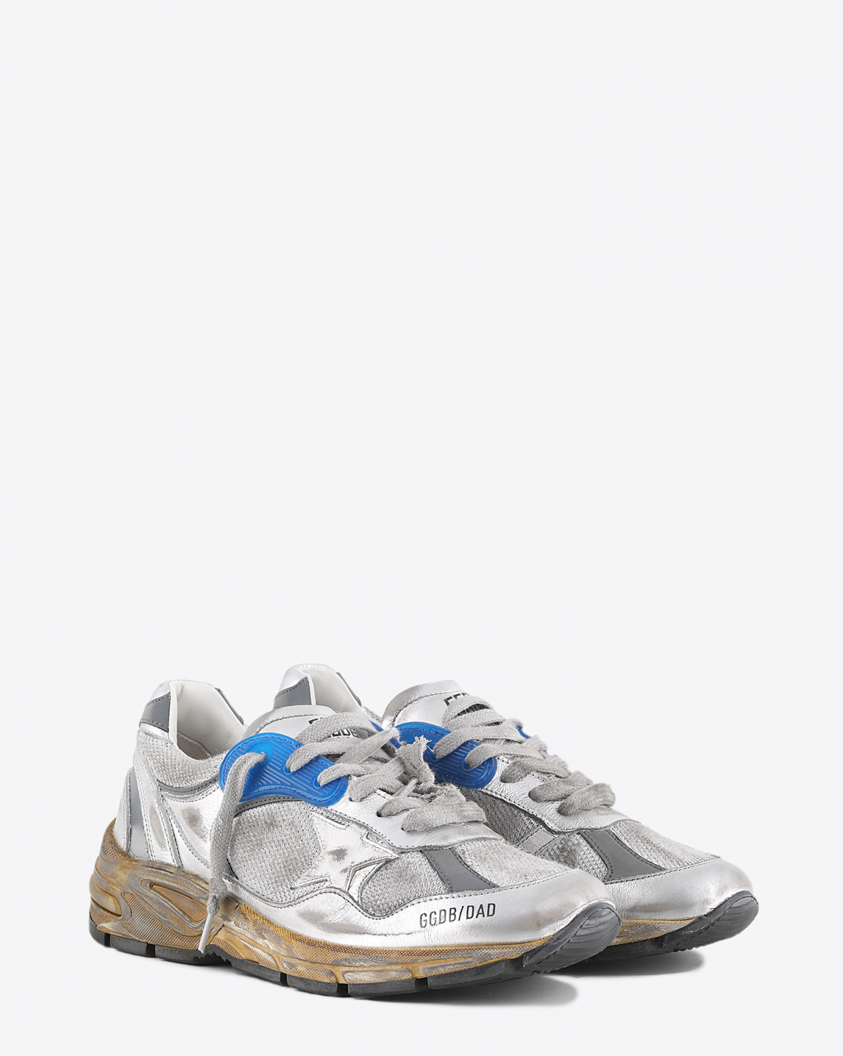 Golden Goose Femme Sneakers Running Dad  – Argent Blanc 70137