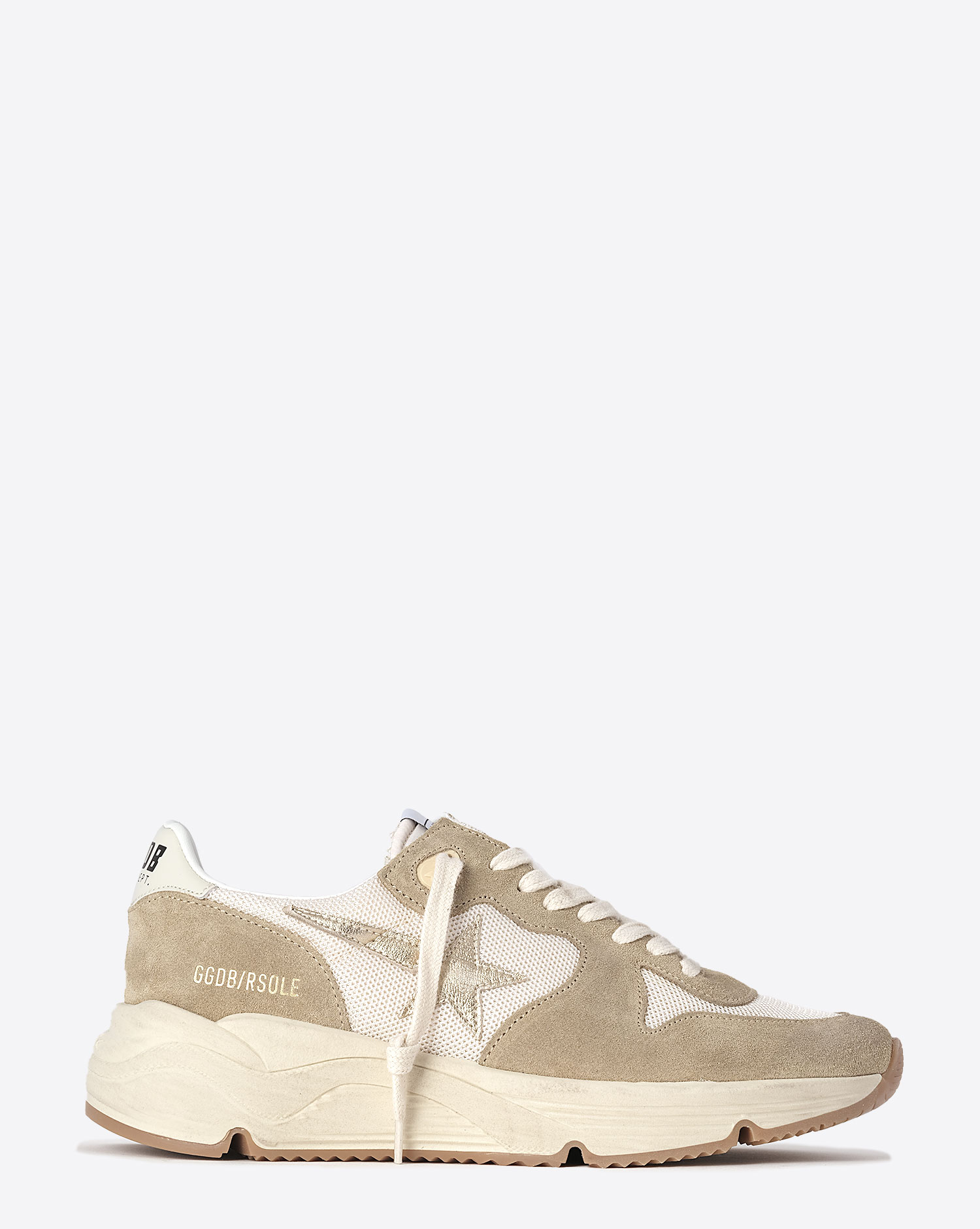 Golden Goose Femme Sneakers Running Sole – Crème Beige Gold 15713