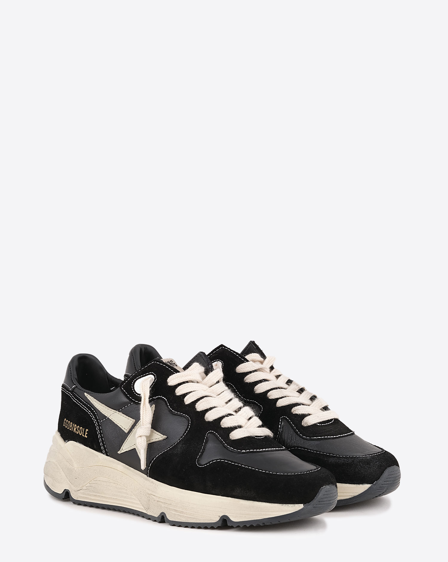 Golden Goose Femme Sneakers Running Sole – Noir Blanc 90352