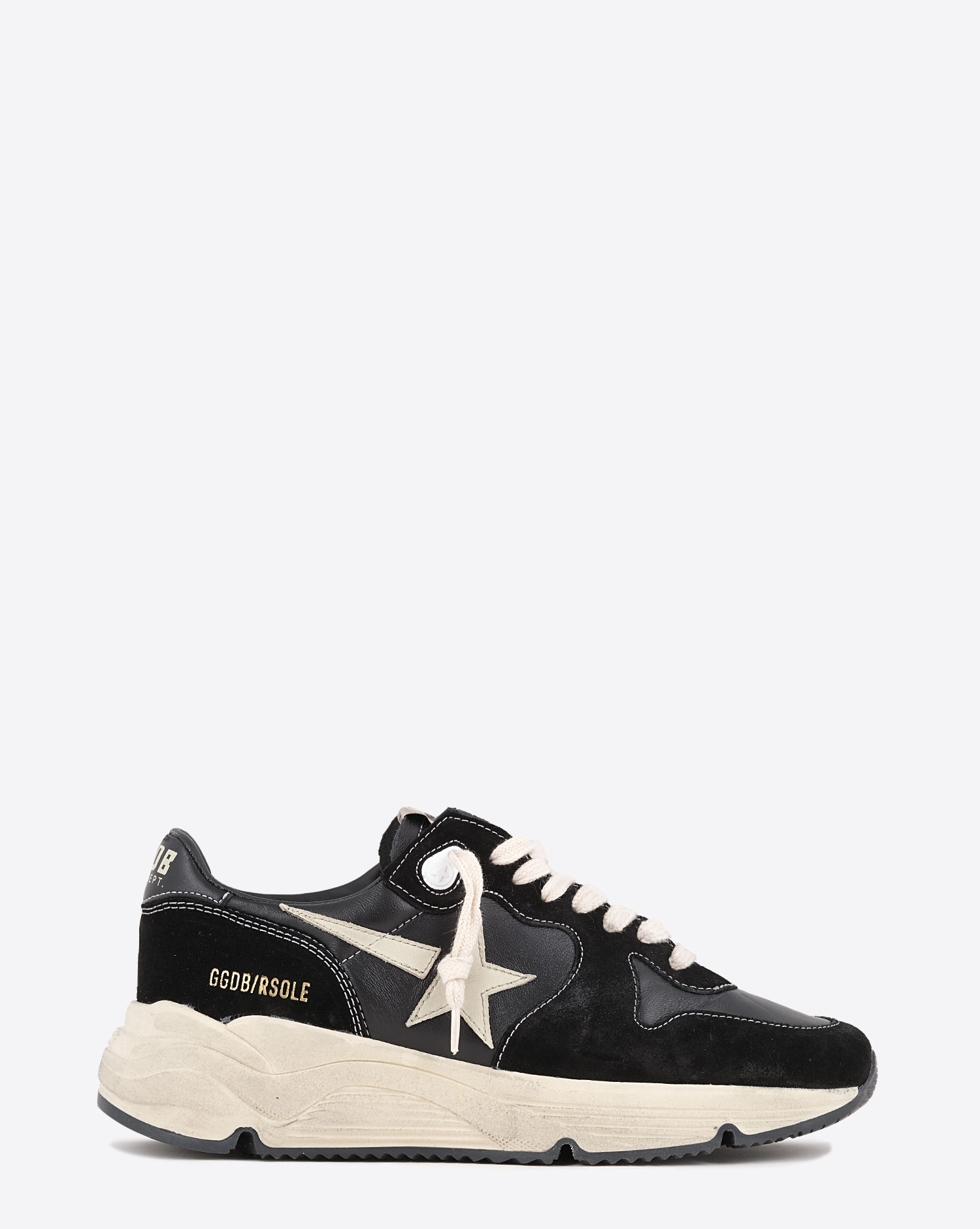 Golden Goose Femme Sneakers Running Sole – Noir Blanc 90352