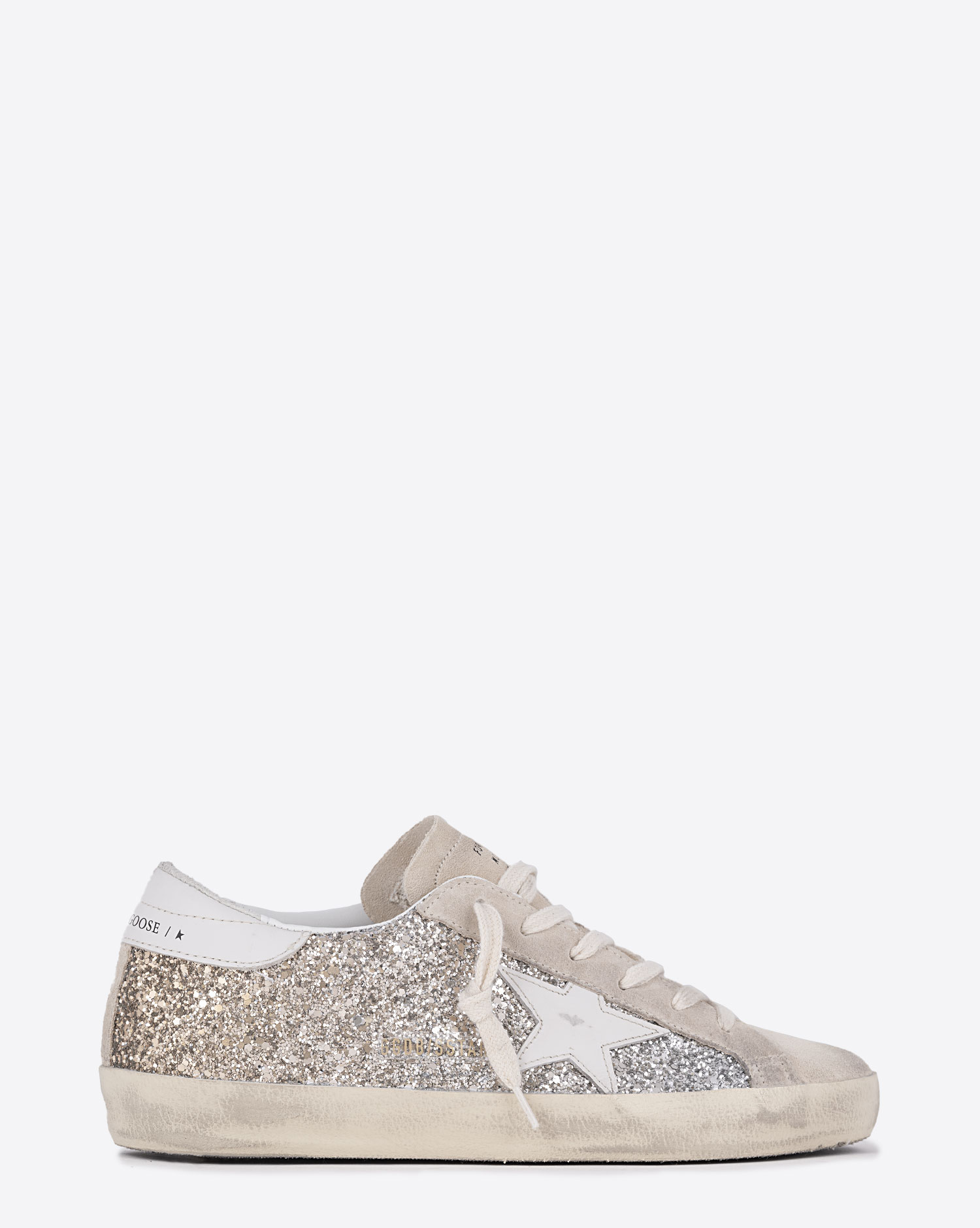 Golden Goose Femme Sneakers Superstar – Paillette Argent Or 55636