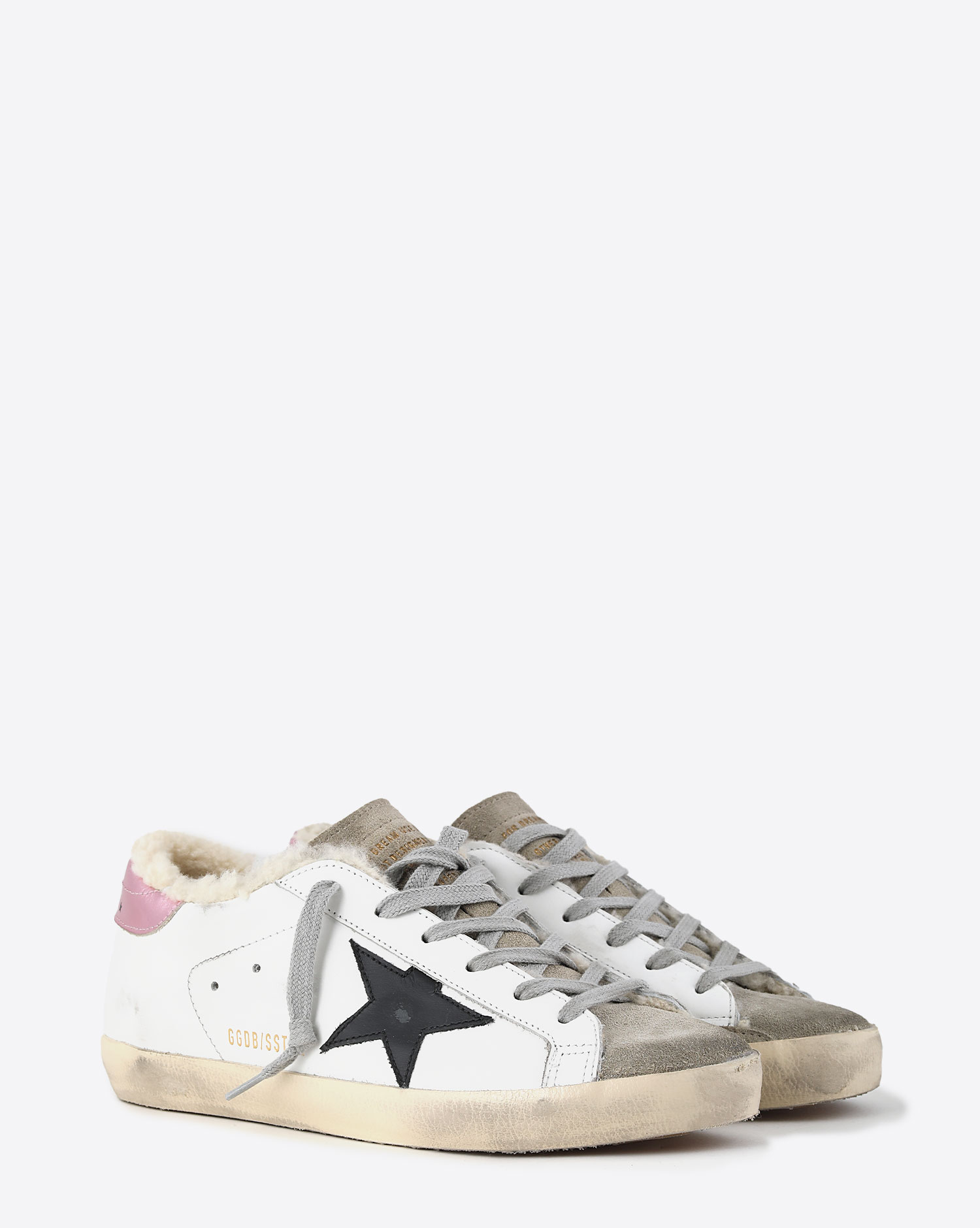 Golden Goose Femme Super-Star – White Black Pink Shearling 11165