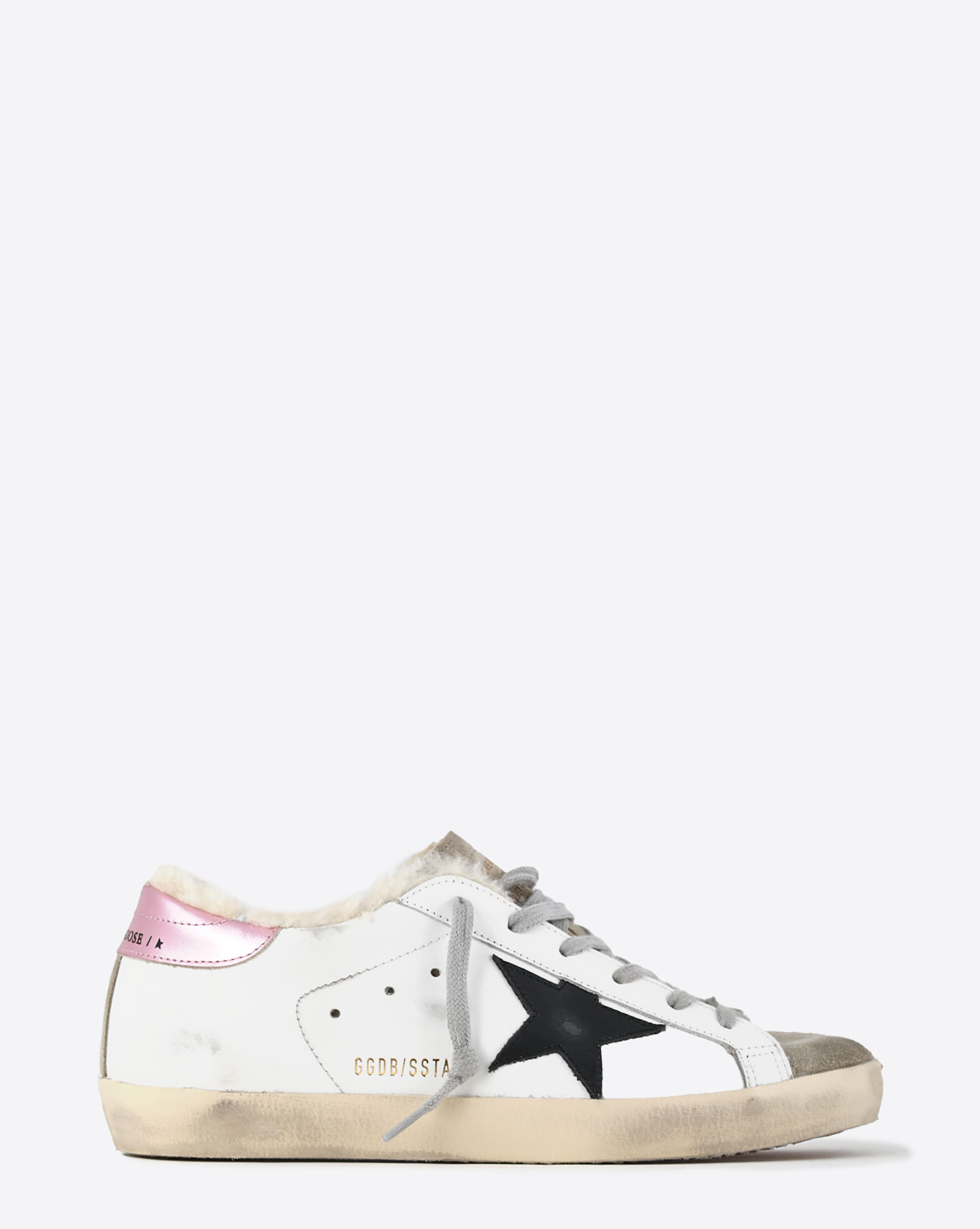 Golden Goose Femme Super-Star – White Black Pink Shearling 11165