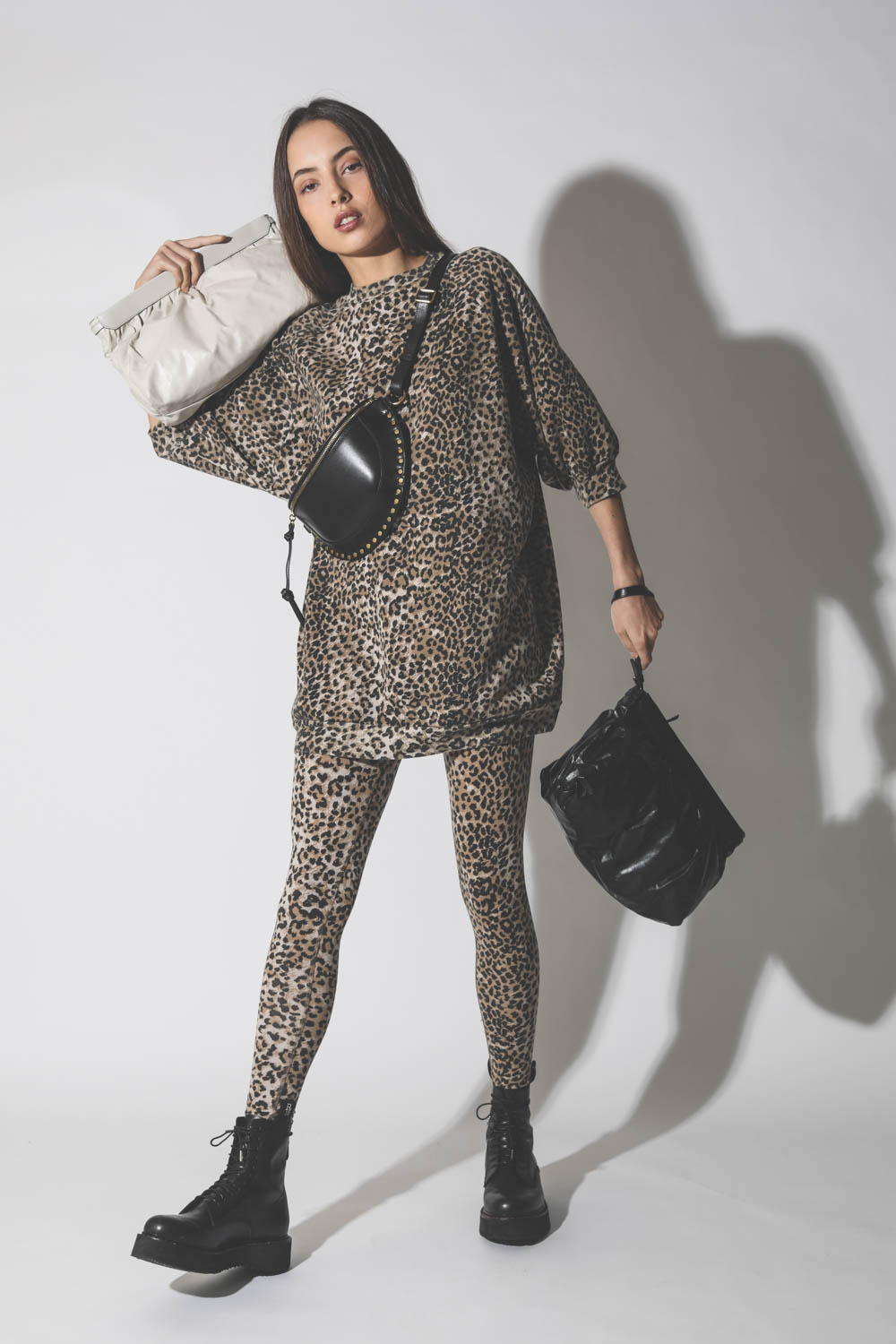 Ragdoll LA Super Oversized Sweatshirt – Brown Leopard