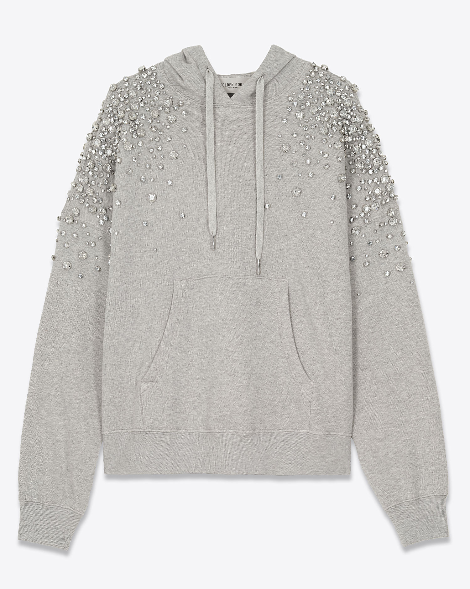 Golden Goose Unisexe Sweatshirt à Capuche Crystal – Gris