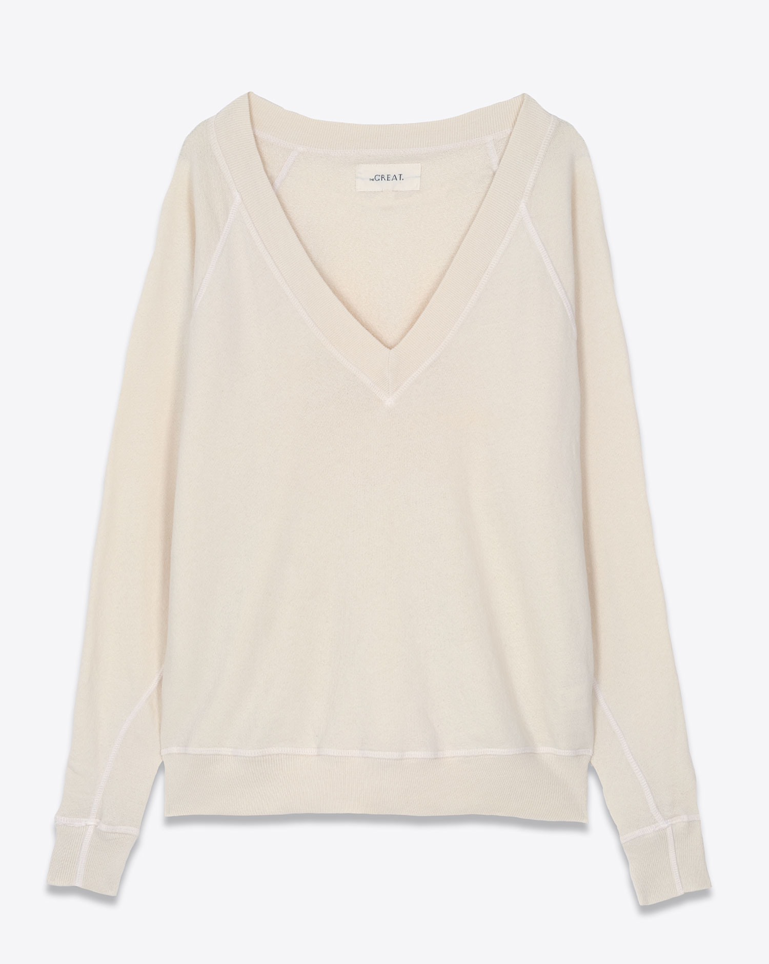 The Great Sweatshirt V Neck – Ecru