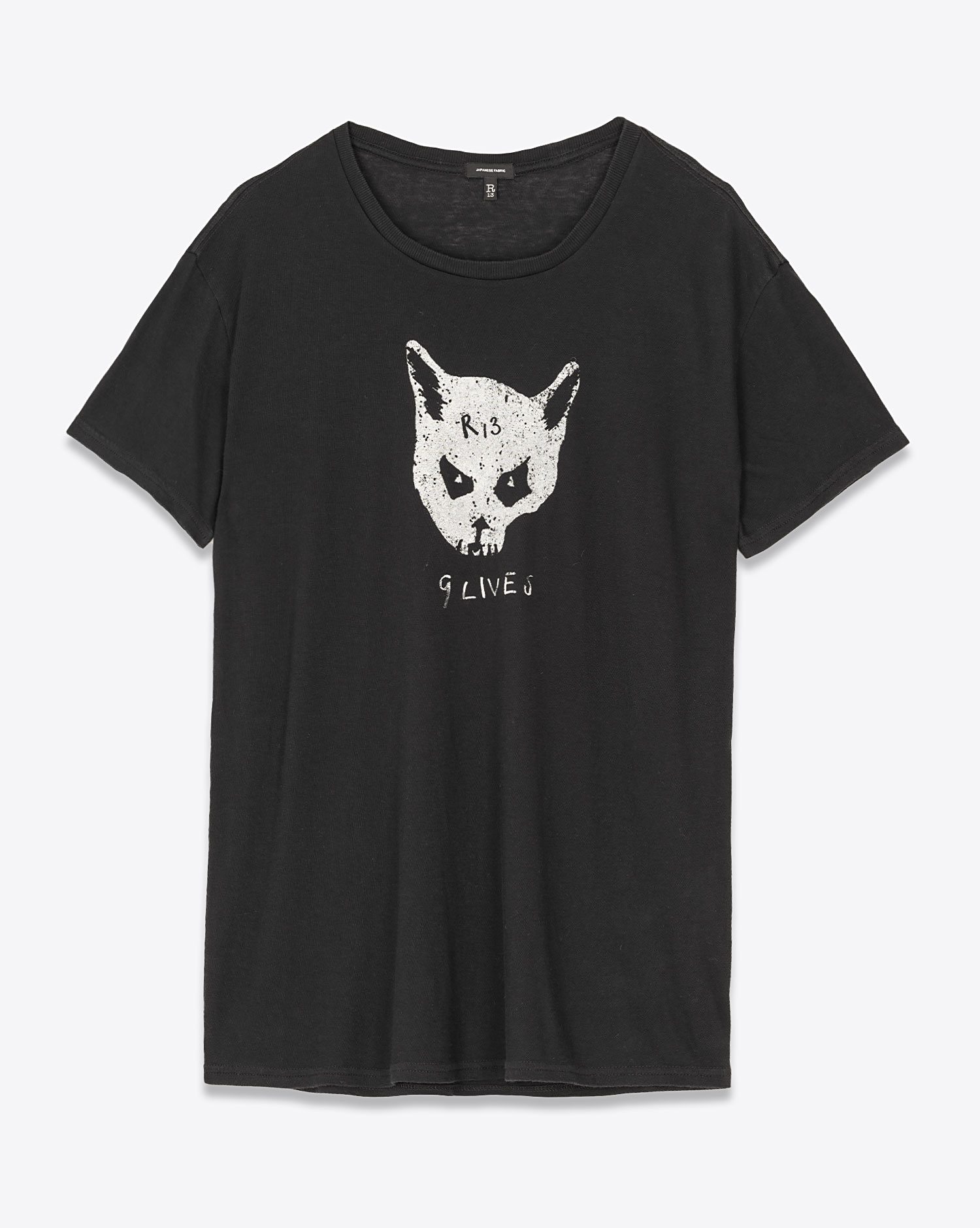 R13 Tee-Shirt 9 Lives Boy – Noir