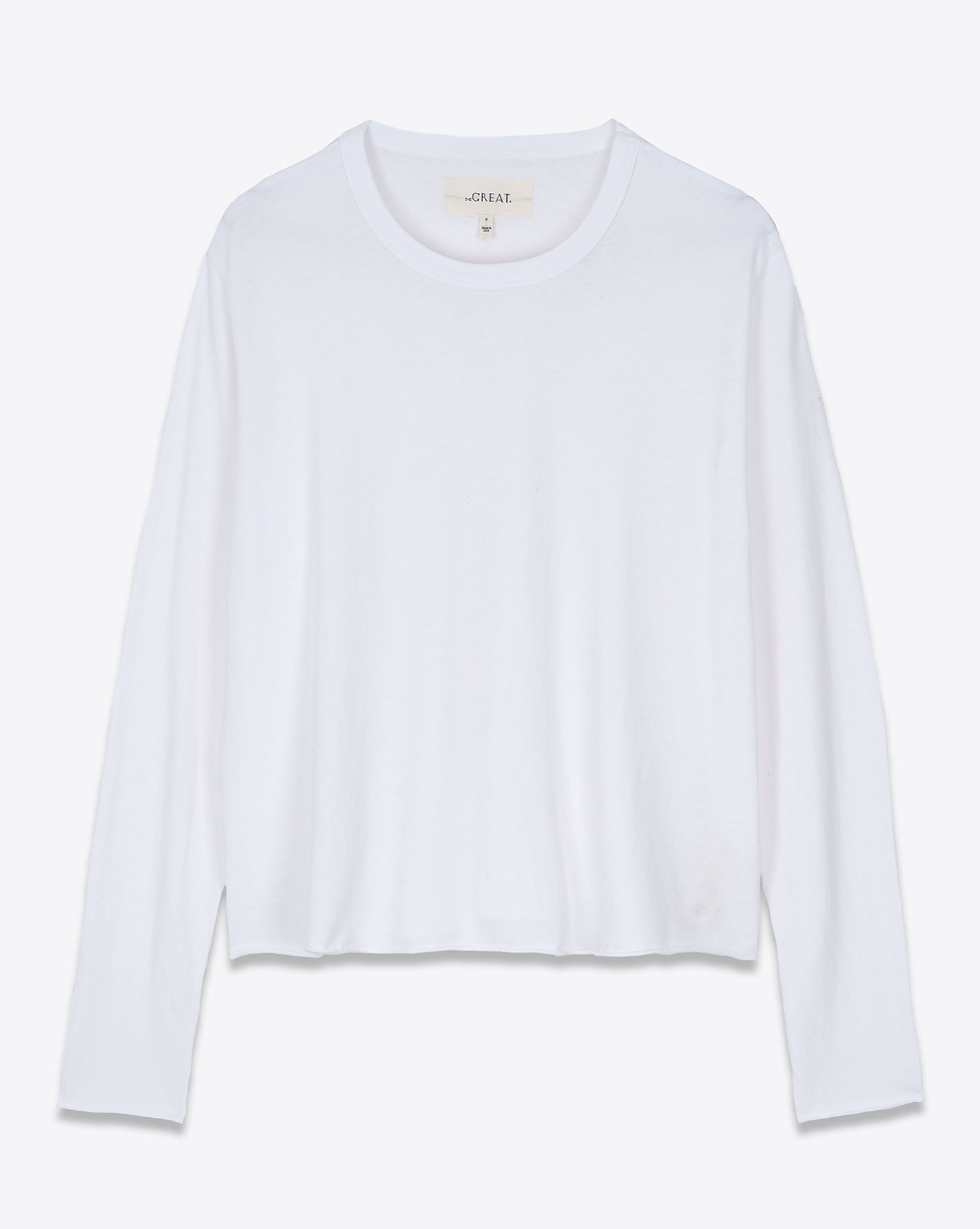 The Great Tee-Shirt Crop Manches Longues – Blanc