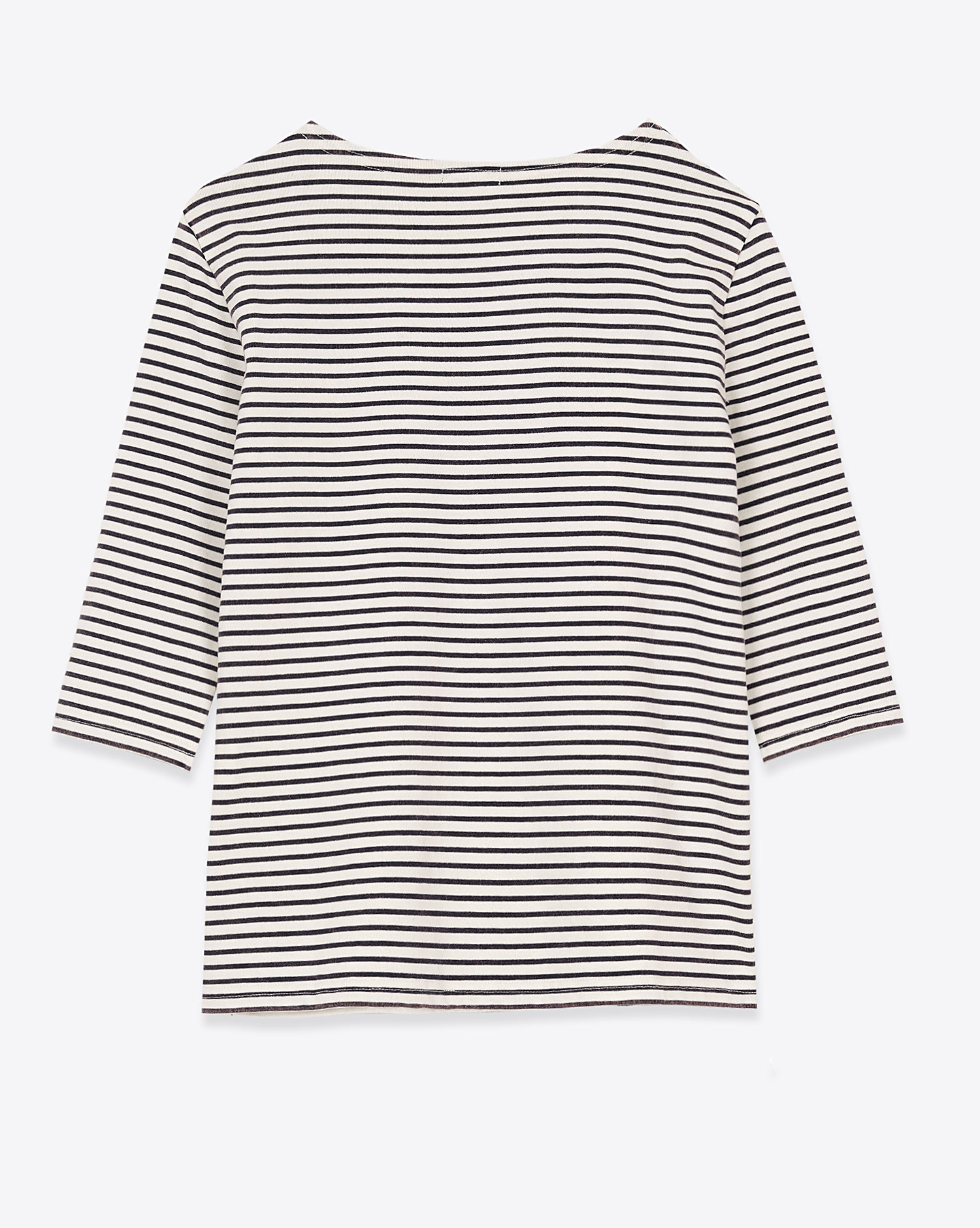 R13 Tee-Shirt Marinière Elbow – Rayé Marine Ecru