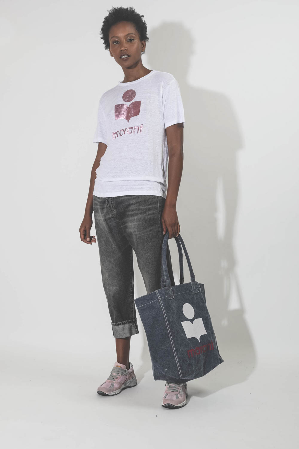 Isabel Marant Etoile Tee Shirt Zewel Logo - Pink White E22