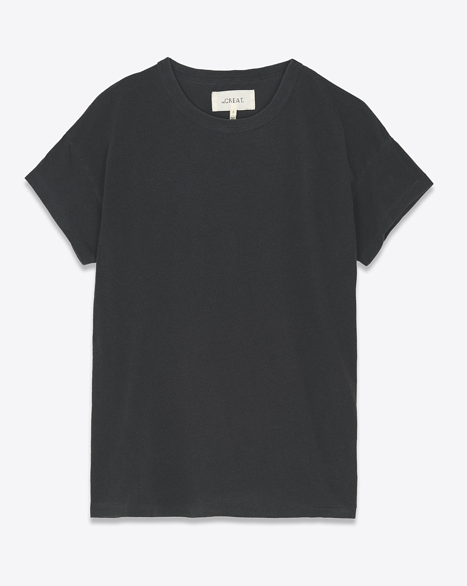The Great Tee-Shirt Boxy Crew – Noir Delavé