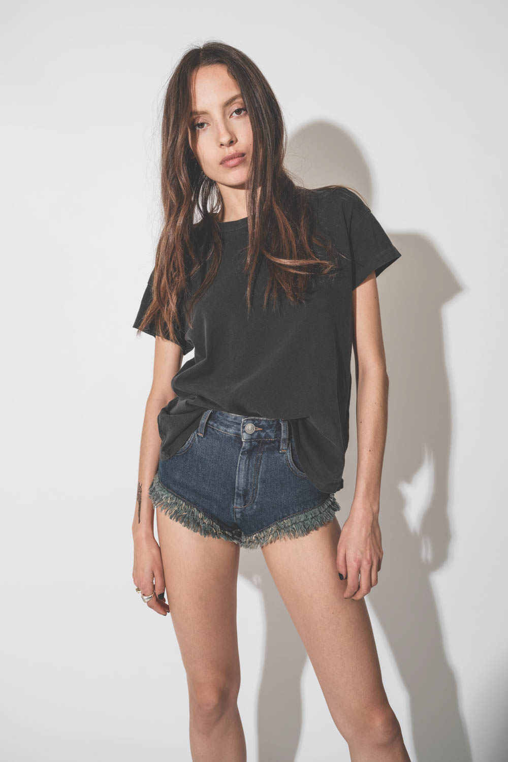 The Great Tee-Shirt Boxy Crew – Noir Delavé