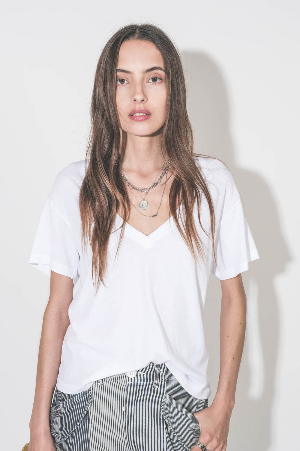 The Great Tee-Shirt V Neck – Blanc