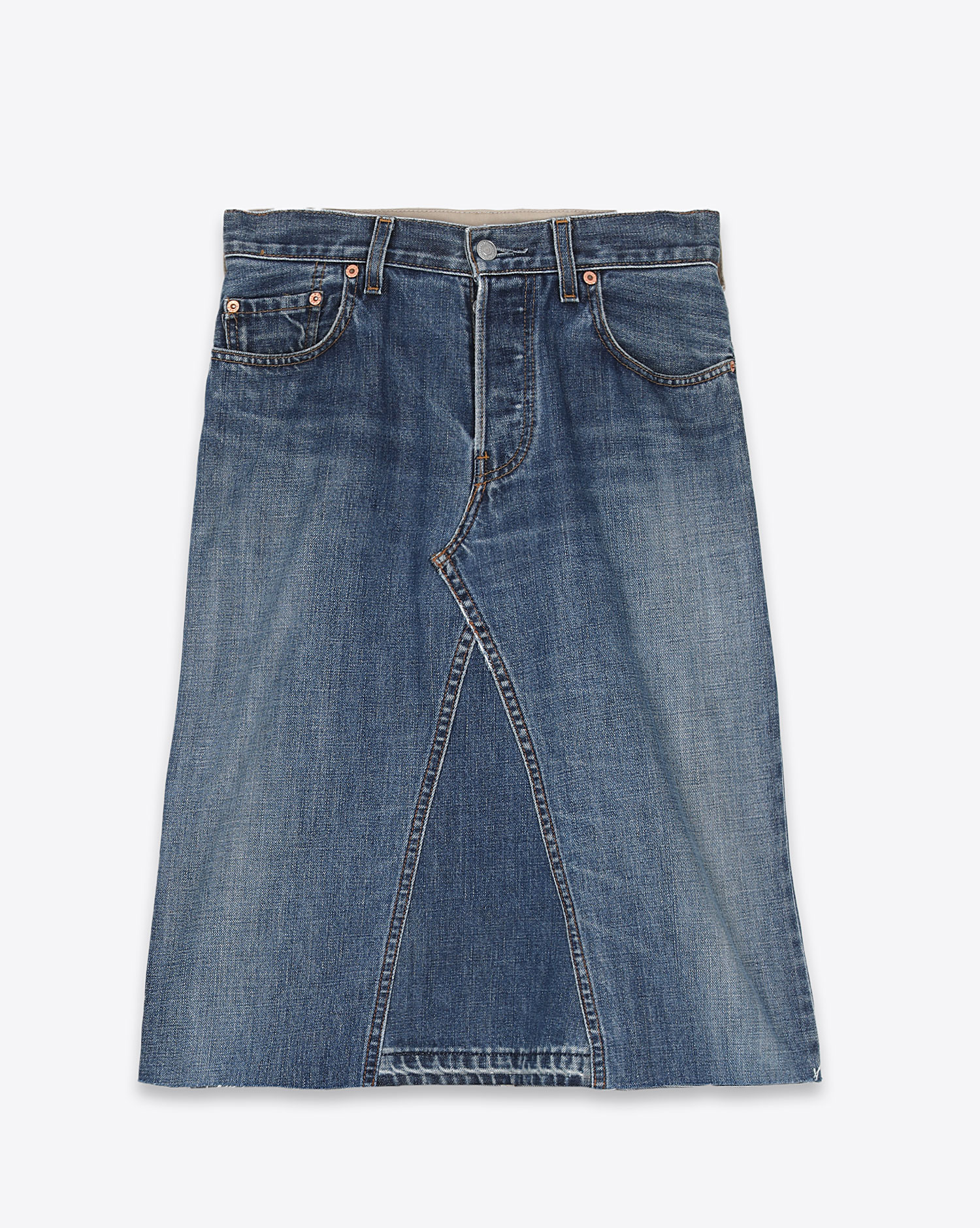 Rory William Docherty The Re Work Jean Skirt – Vintage Indigo