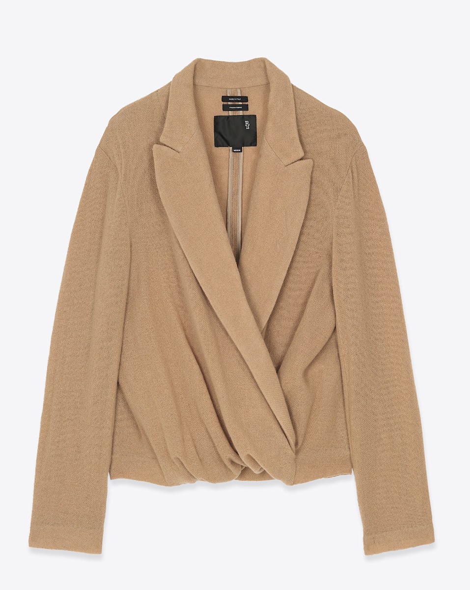 R13 Top Twisted Lapel – Camel