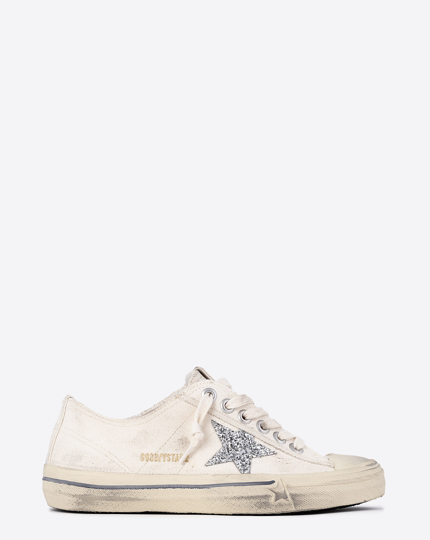 Golden Goose Femme Sneakers V-Star 2 – Beige Argent 15260