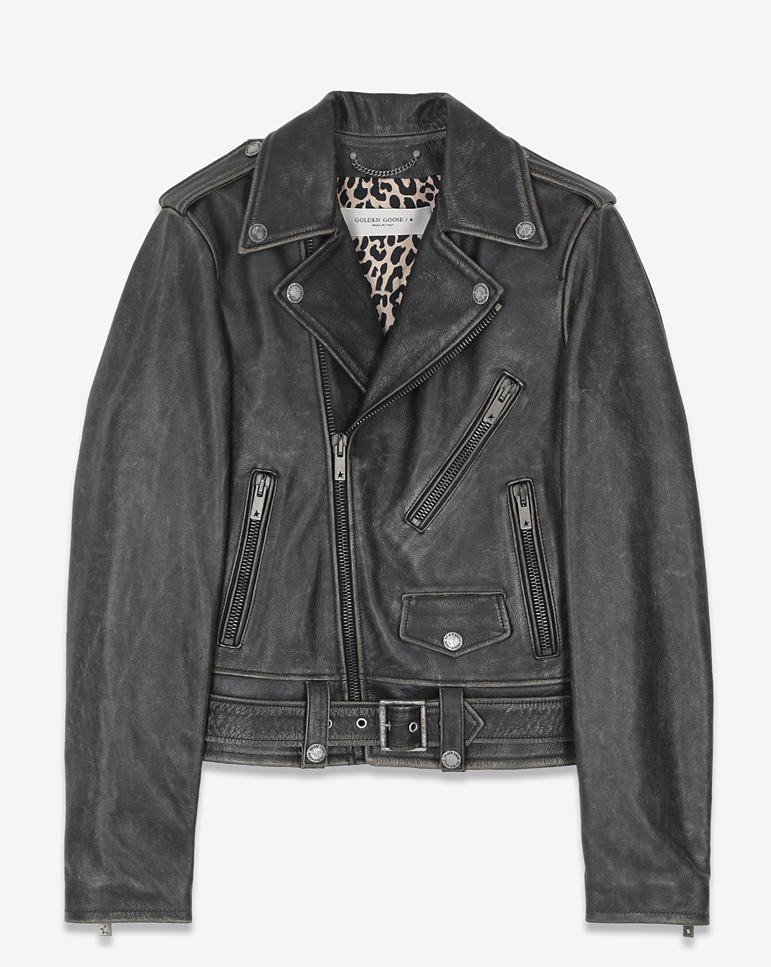 Golden Goose Femme Perfecto Cuir Chiodo – Noir