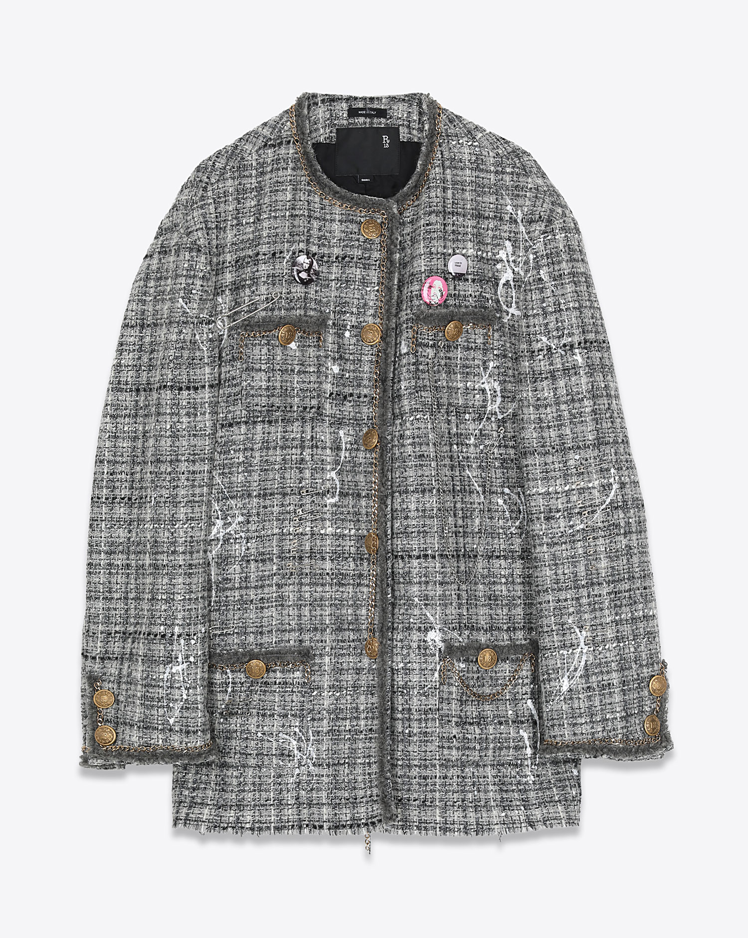 R13 Veste Tweed Slouch – Grey