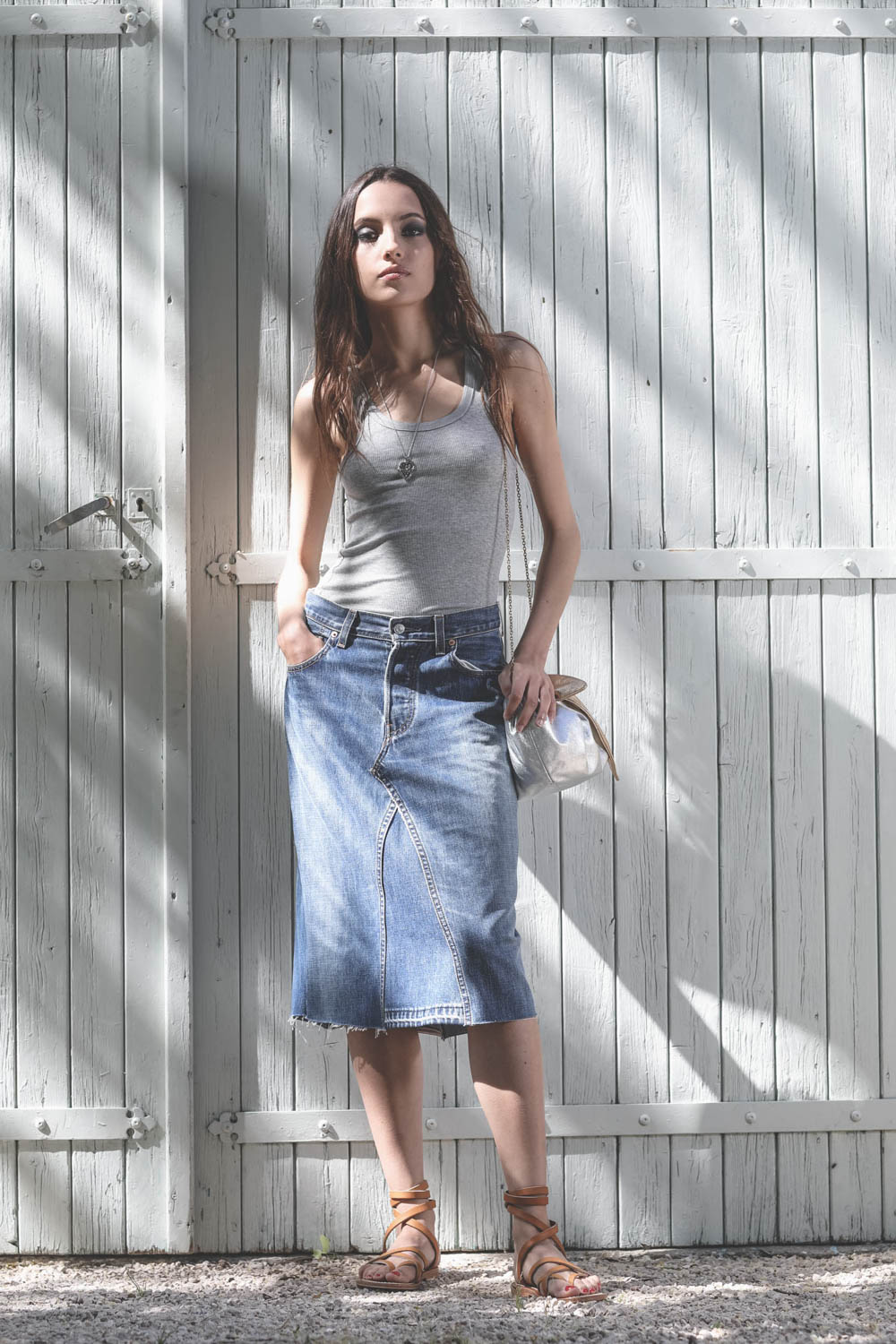 Vis à Vis Ribbed Tank Top – Grey